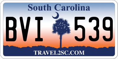 SC license plate BVI539
