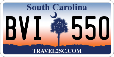 SC license plate BVI550