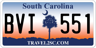 SC license plate BVI551