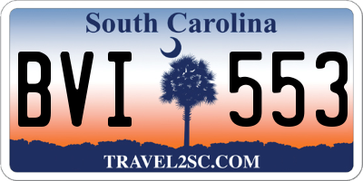 SC license plate BVI553