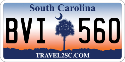 SC license plate BVI560