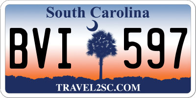 SC license plate BVI597