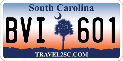 SC license plate BVI601