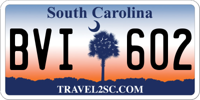 SC license plate BVI602