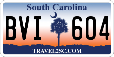 SC license plate BVI604