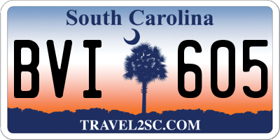 SC license plate BVI605