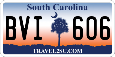SC license plate BVI606