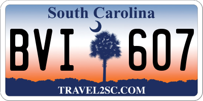 SC license plate BVI607