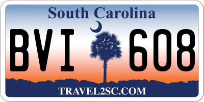 SC license plate BVI608