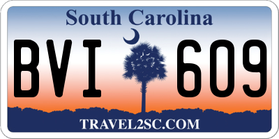 SC license plate BVI609
