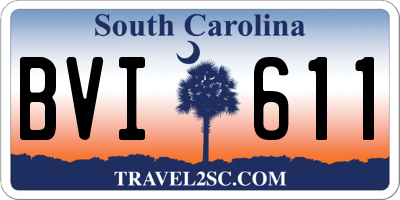 SC license plate BVI611
