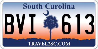 SC license plate BVI613