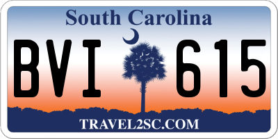 SC license plate BVI615