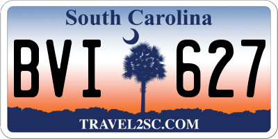 SC license plate BVI627