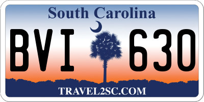 SC license plate BVI630
