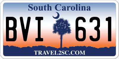 SC license plate BVI631