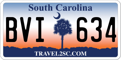 SC license plate BVI634