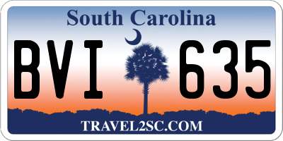 SC license plate BVI635