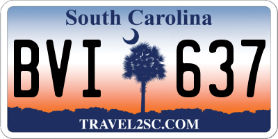 SC license plate BVI637