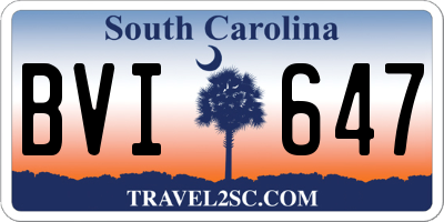 SC license plate BVI647