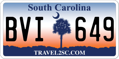 SC license plate BVI649