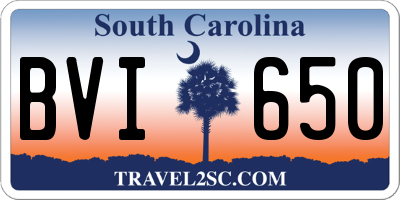 SC license plate BVI650