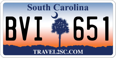 SC license plate BVI651