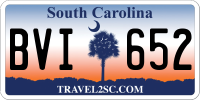 SC license plate BVI652