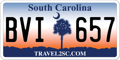 SC license plate BVI657