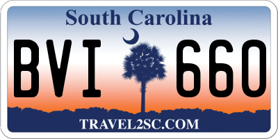 SC license plate BVI660