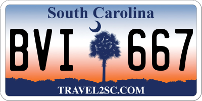 SC license plate BVI667