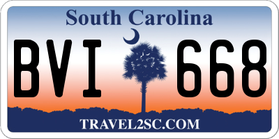 SC license plate BVI668