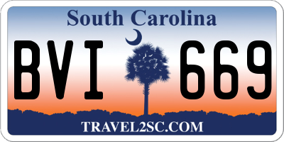 SC license plate BVI669