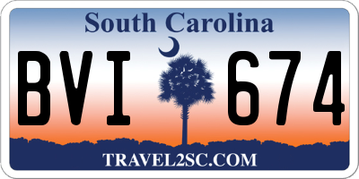 SC license plate BVI674