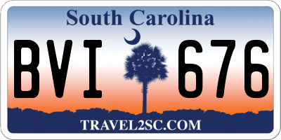 SC license plate BVI676