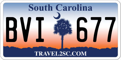 SC license plate BVI677