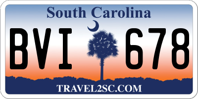 SC license plate BVI678