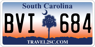 SC license plate BVI684