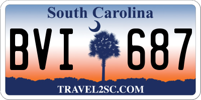 SC license plate BVI687