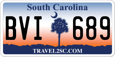 SC license plate BVI689
