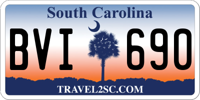 SC license plate BVI690