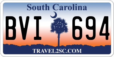 SC license plate BVI694