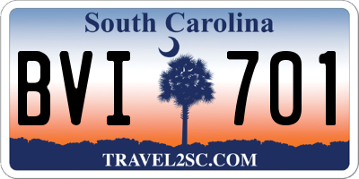 SC license plate BVI701