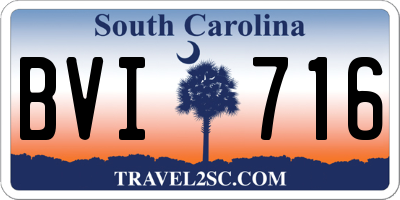 SC license plate BVI716
