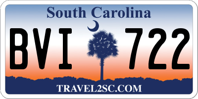 SC license plate BVI722