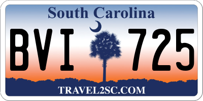 SC license plate BVI725