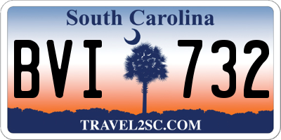 SC license plate BVI732