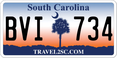 SC license plate BVI734