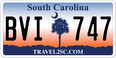 SC license plate BVI747