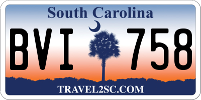 SC license plate BVI758